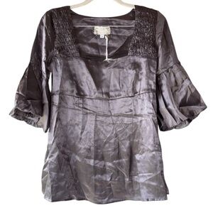 New Glam vintage soul, silk elbow length sleeve blouse size small NWT